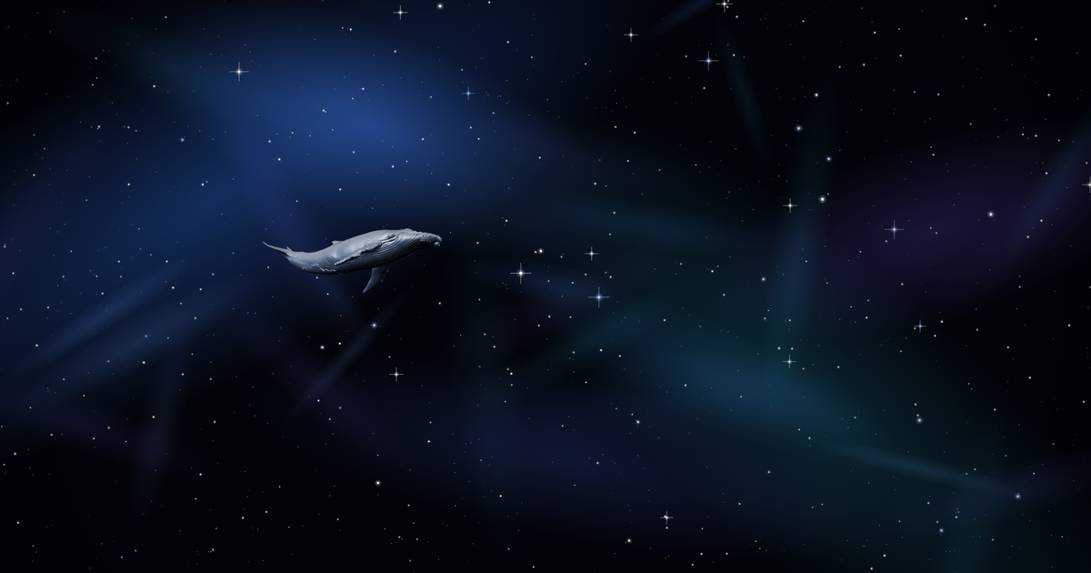 Whale Digital Marketing constellation mark on a dark, star-filled sky.